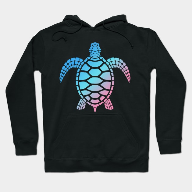 Save The Turtle Amazing Art Of Turquoise & Light Pink Color Hoodie by mangobanana